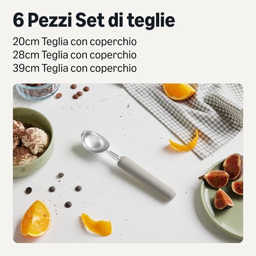 Amazon Basics porzionatore gelato impugnatura morbida grigio lino