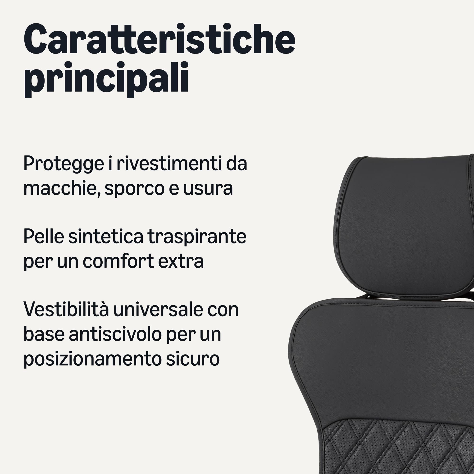 Amazon Basics coprisedili auto anteriori similpelle senza top 2 pz