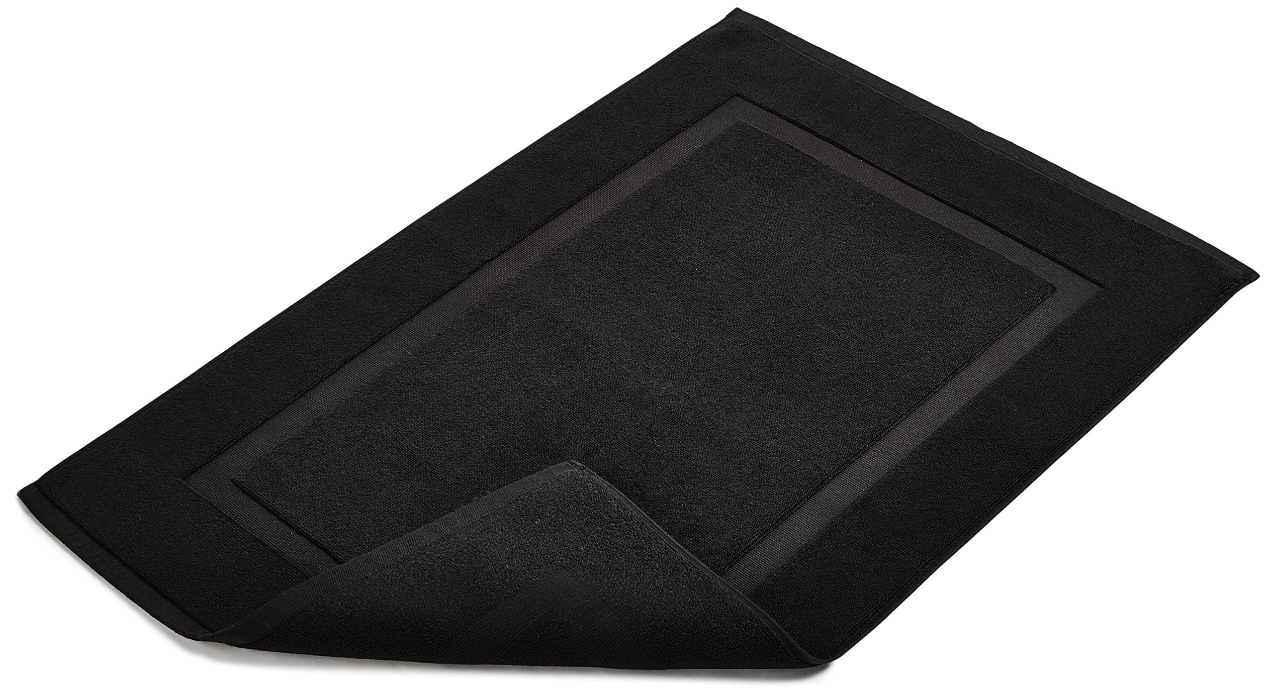 AmazonBasics Tappetino Bagno 51x79 cm Nero in Cotone