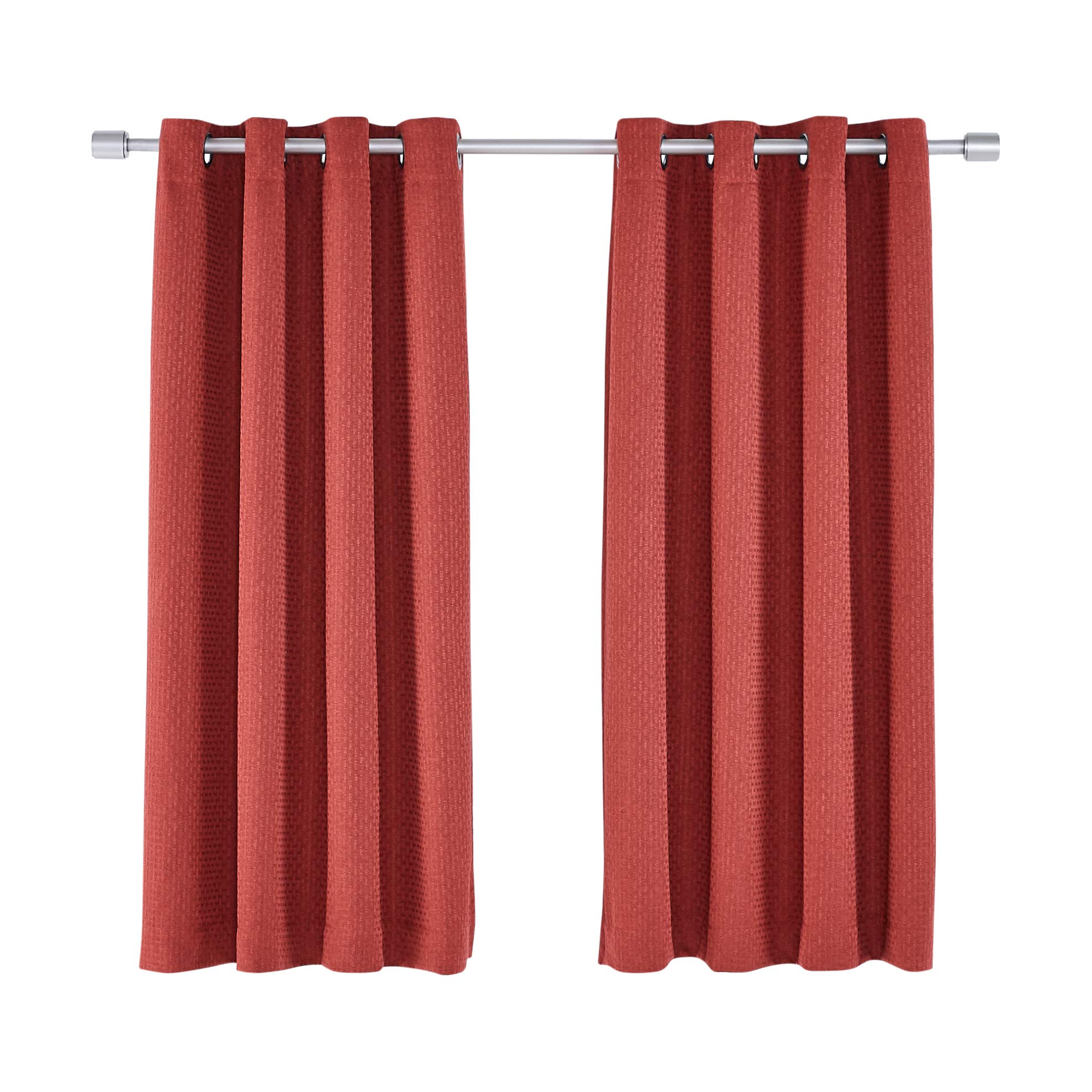 Amazon Basics Basket Weave Tenda Oscurante 132x160 Rosso 2 Pezzi