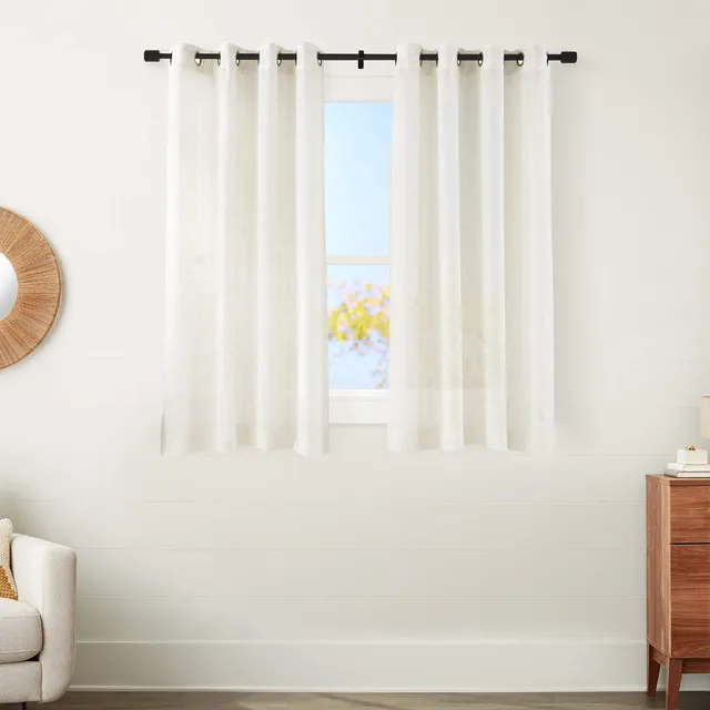 AmazonBasics Sheer Classic tenda trasparente 2 pz bianca 50x63 con occhielli