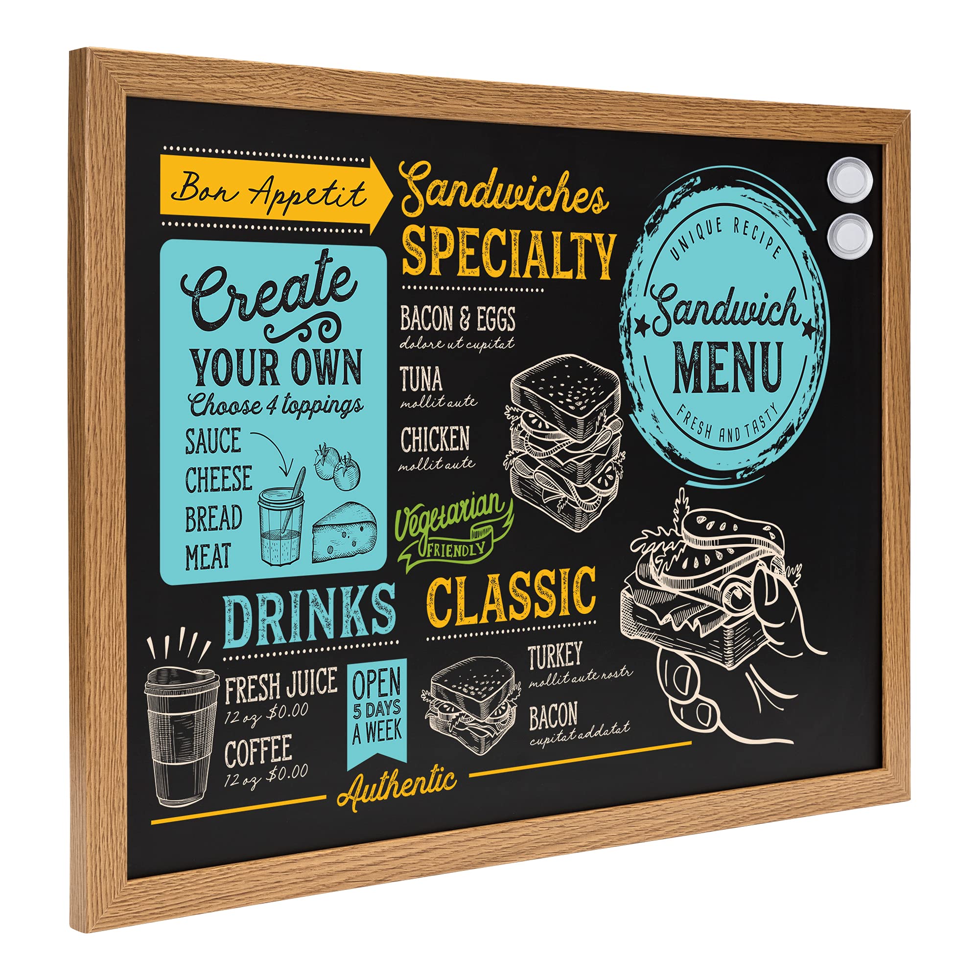 AmazonBasics Lavagna nera magnetica 43x58 cm gesso