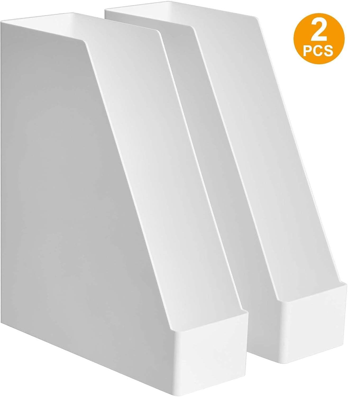 Amazon Basics Organizer Portariviste Plastica 2pz Bianco