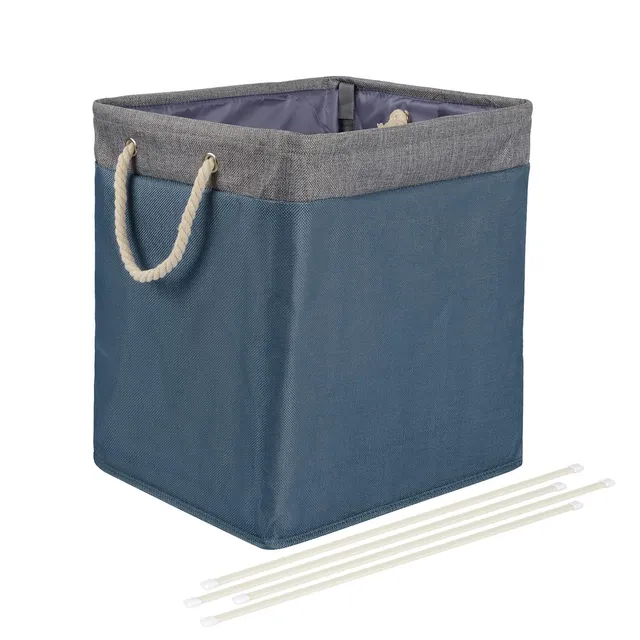 Amazon Basics cesto portabiancheria pieghevole 57L blu acqua