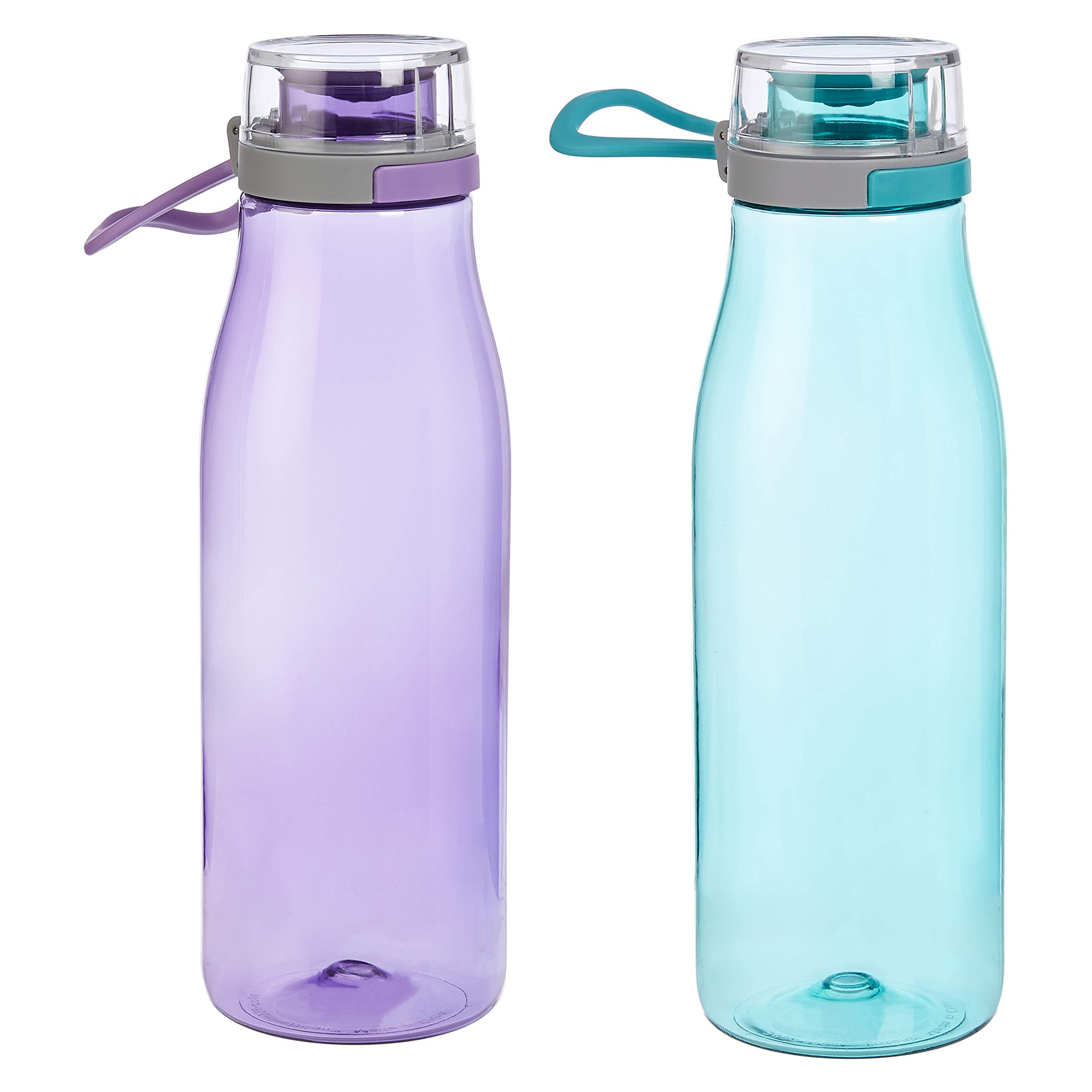 AmazonBasics Borraccia Sportiva 680 ml 2 Pezzi Blu Viola