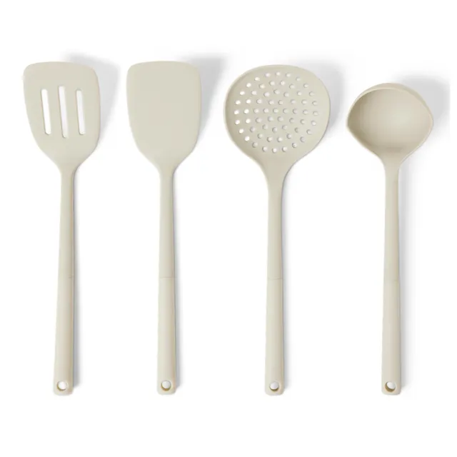 Amazon Basics mestoli cucina silicone 4 pezzi grigio lino