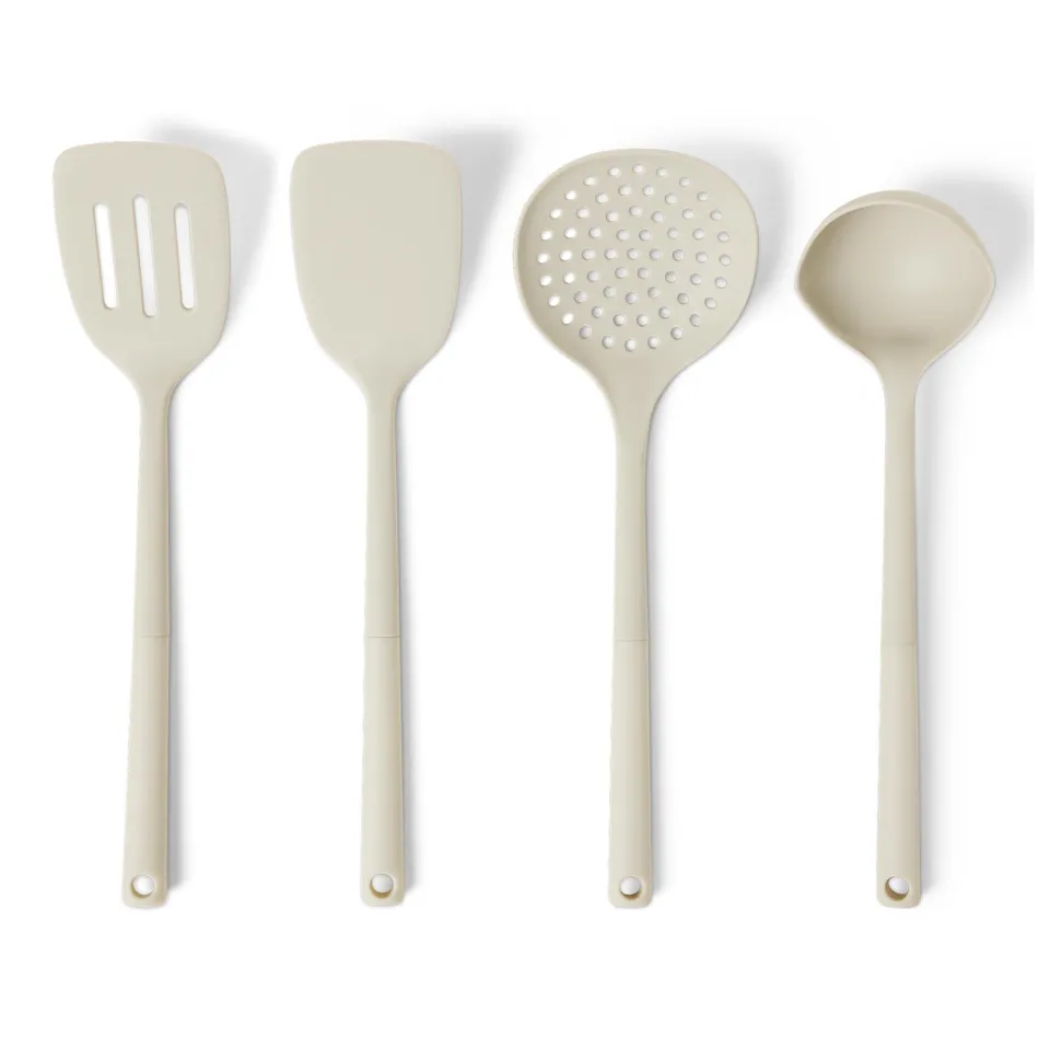Amazon Basics mestoli cucina silicone 4 pezzi grigio lino
