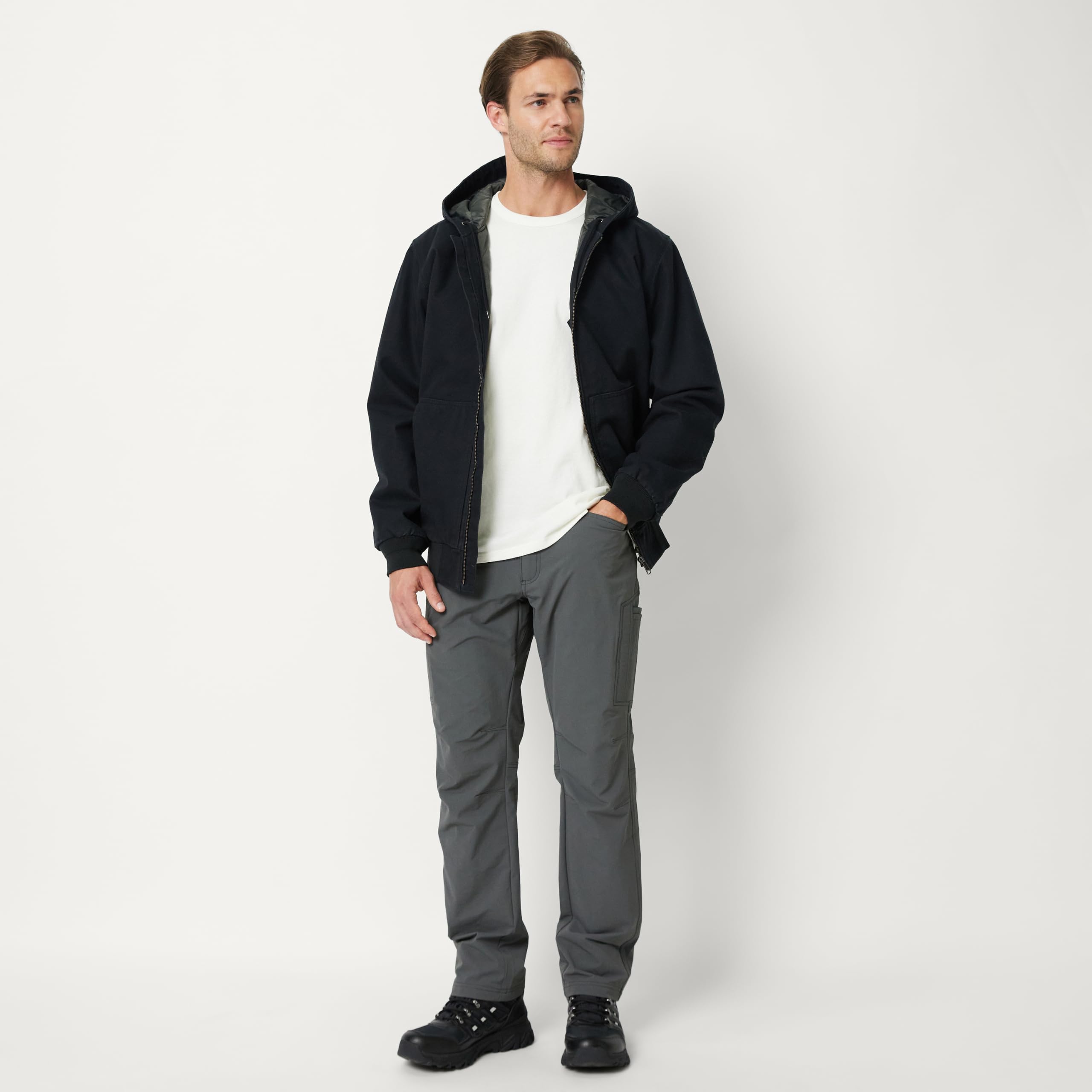 AmazonBasics pantaloni utility ibridi uomo 38W/30L carbone