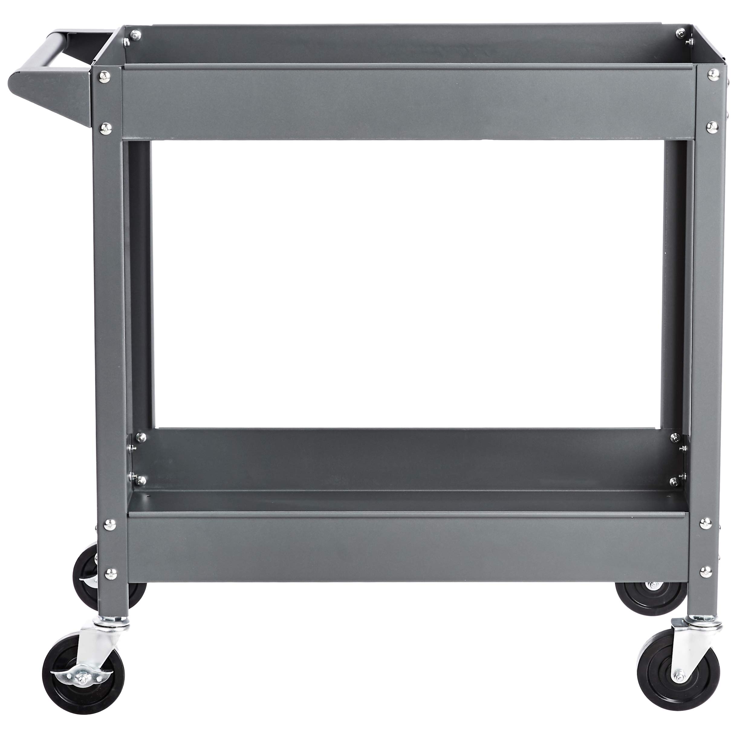 AmazonBasics Carrello Multiuso Acciaio 2 Ripiani Grigio 181 kg