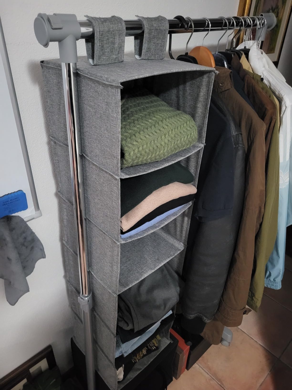 Amazon Basics Organizer Armadio Appeso 6 Ripiani Grigio
