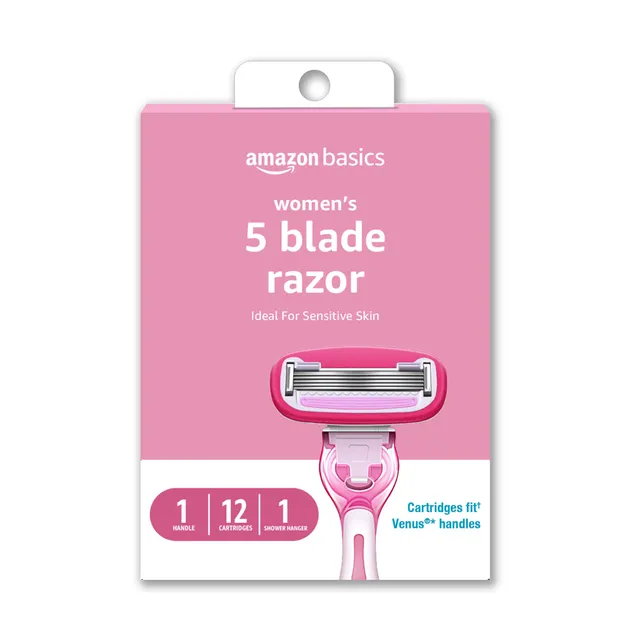 Amazon Basics Rasoio Donna 5 Lame Manico 12 Ricariche Venus