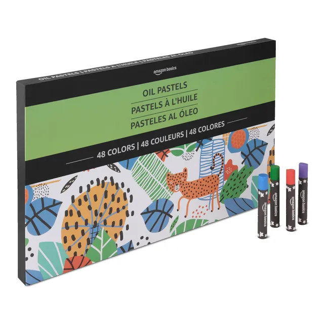 Amazon Basics pastelli a olio morbidi 48 colori per artisti