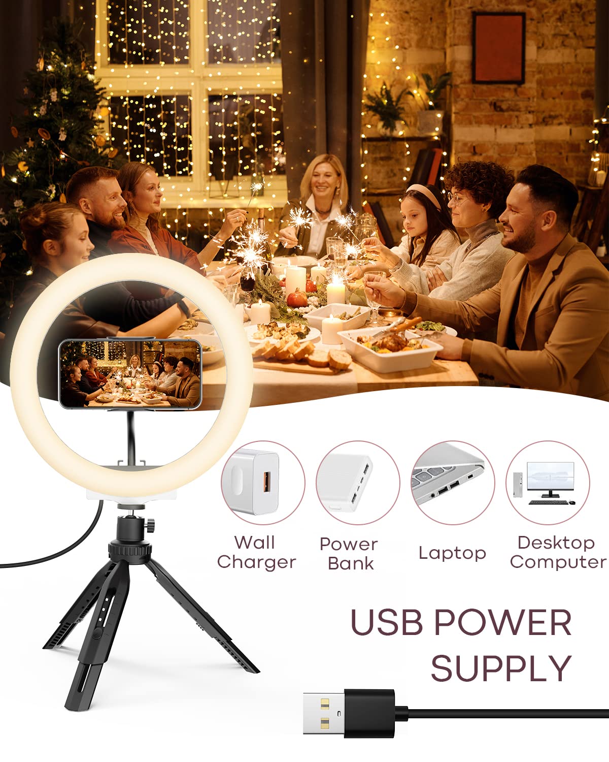 RealPlus Luce ad Anello Ring Light 10 Pollici con Treppiede