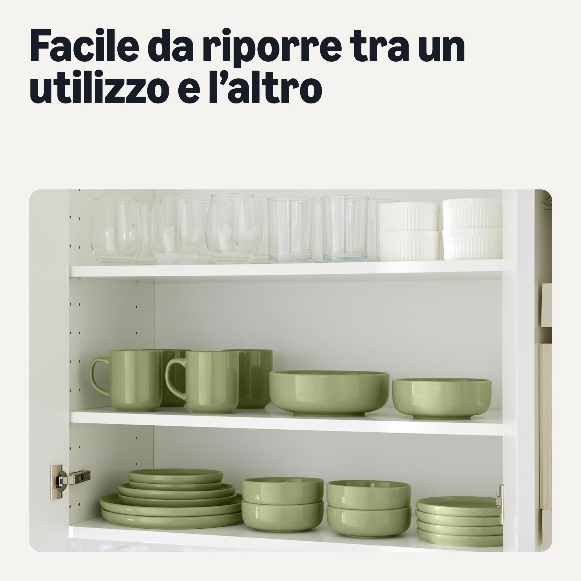 Amazon Basics Tazze Mug Caffè Gres Verde Oliva 473 ml 6 Pezzi
