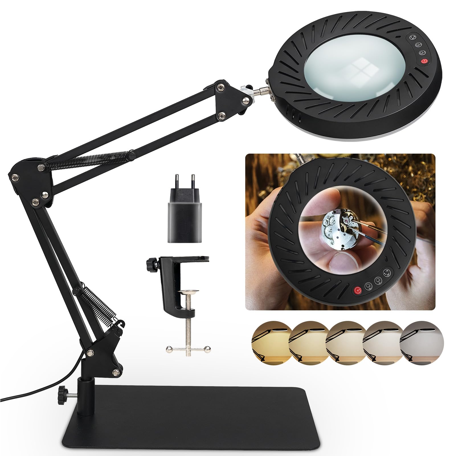 RealPlus Lampada Lente Ingrandimento 10X Nero Solo Clip