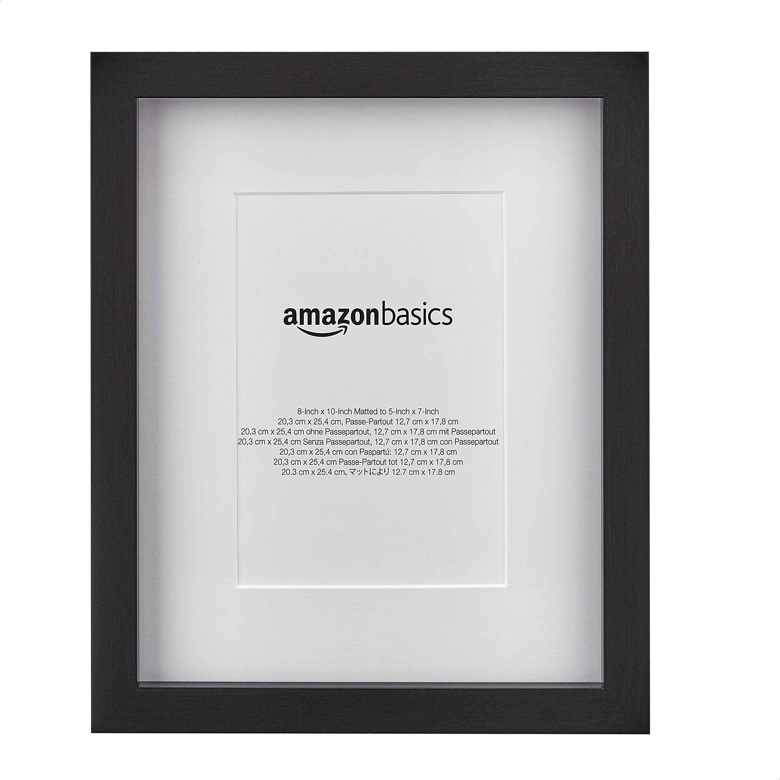 AmazonBasics Cornice Foto 20x25 Nera con Passe-Partout 13x18