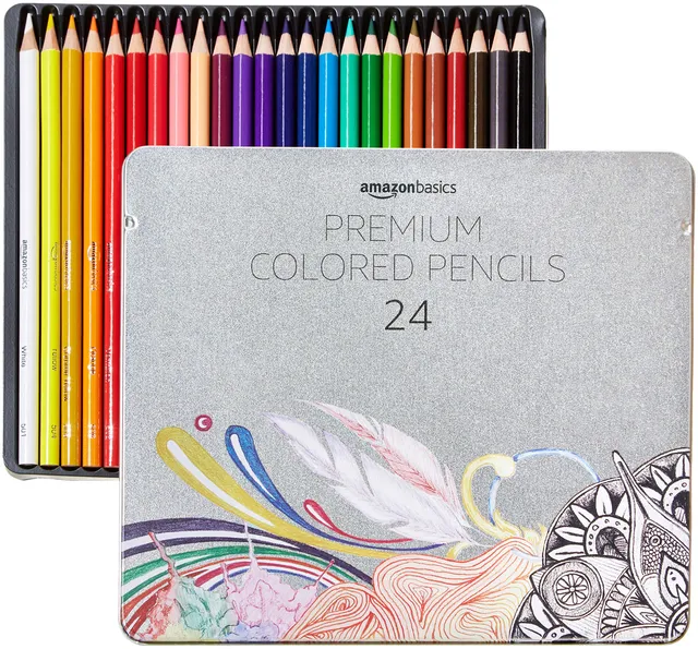 Amazon Basics Matite Colorate 24 Colori Set Scuola e Disegno