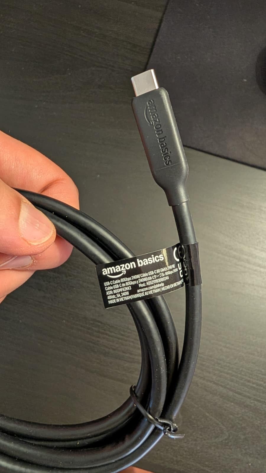Amazon Basics cavo USB4 USB-C 1,5m 240W 80Gbps