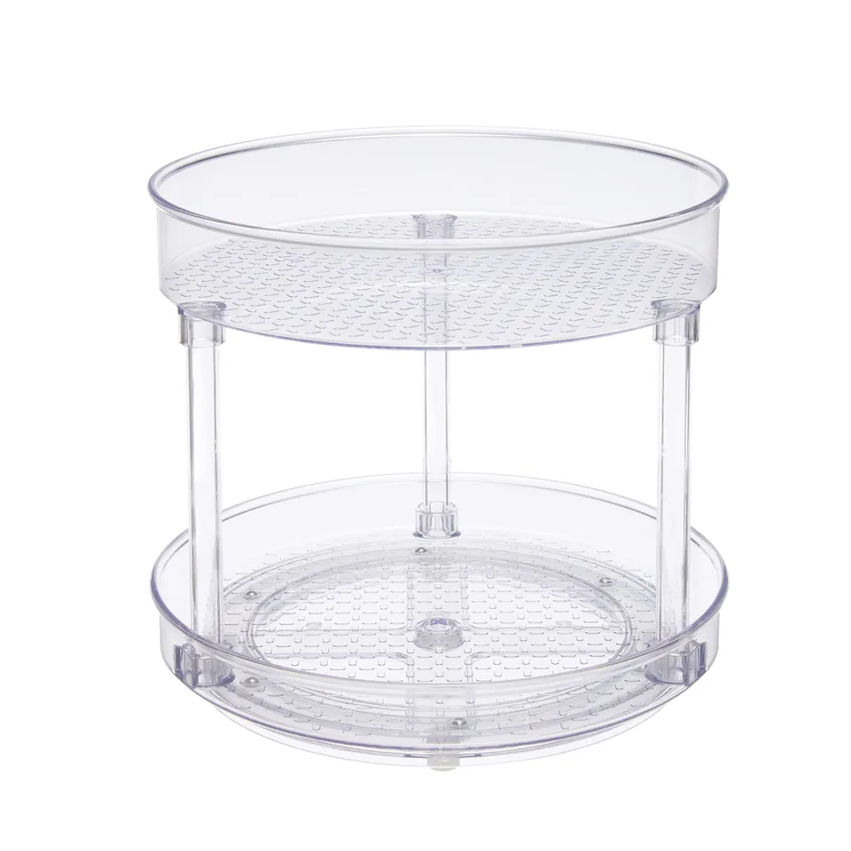 Amazon Basics Organizer Girevole 23 cm 2 Ripiani Trasparente