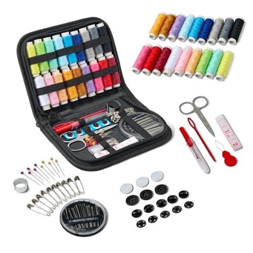 Amazon Basics Kit Cucito da Viaggio Grande Nero