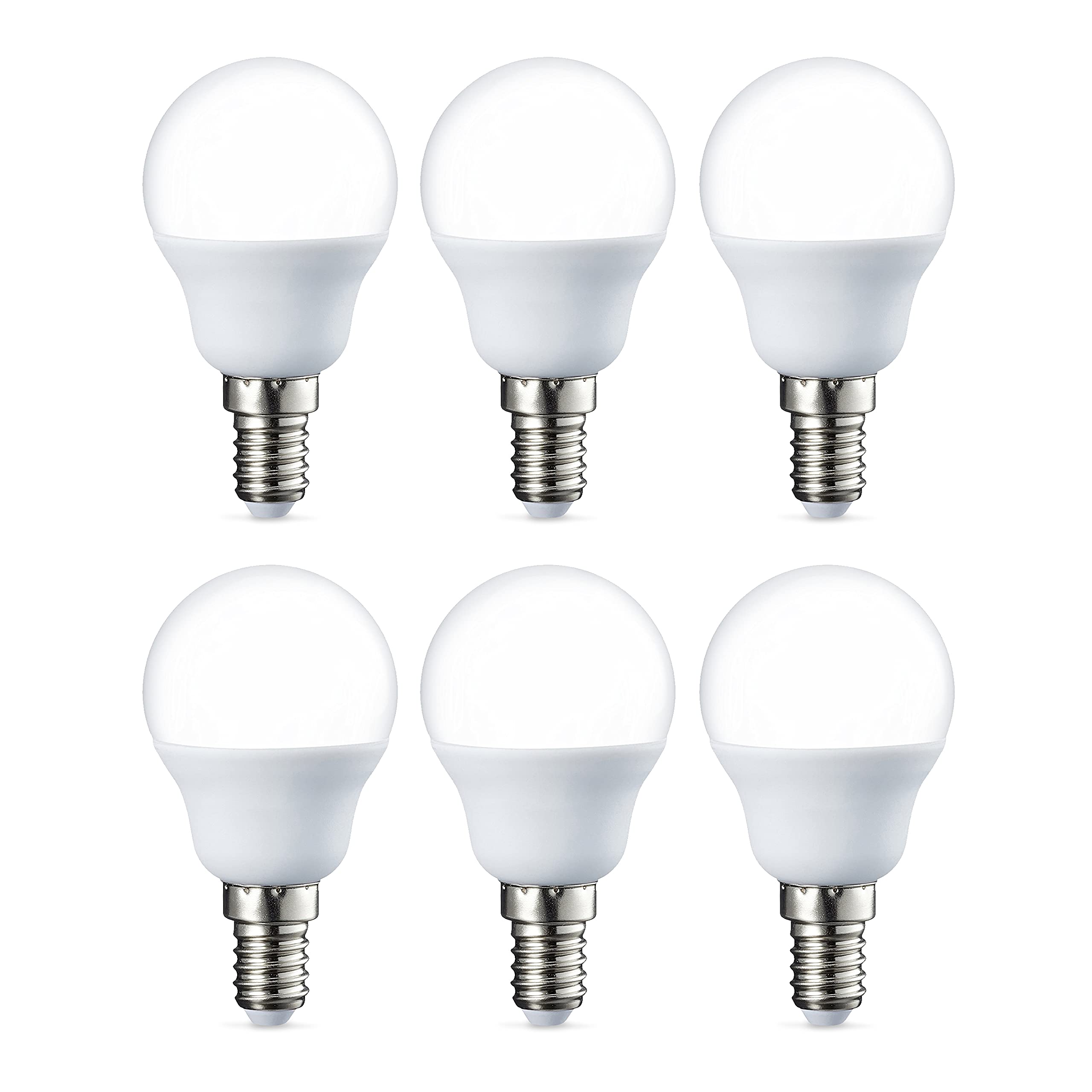 Amazon Basics P45 Lampadine LED E14 5.5W Luce Calda 6 Pezzi