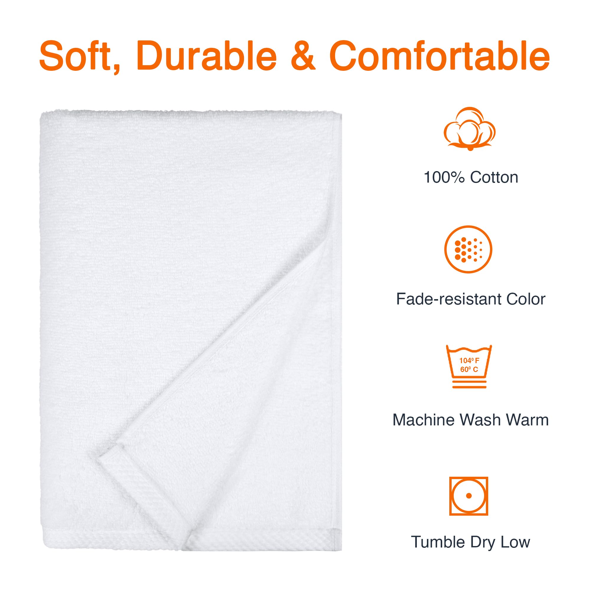 Amazon Basics teli bagno 70x140 cotone bianco 2 pezzi