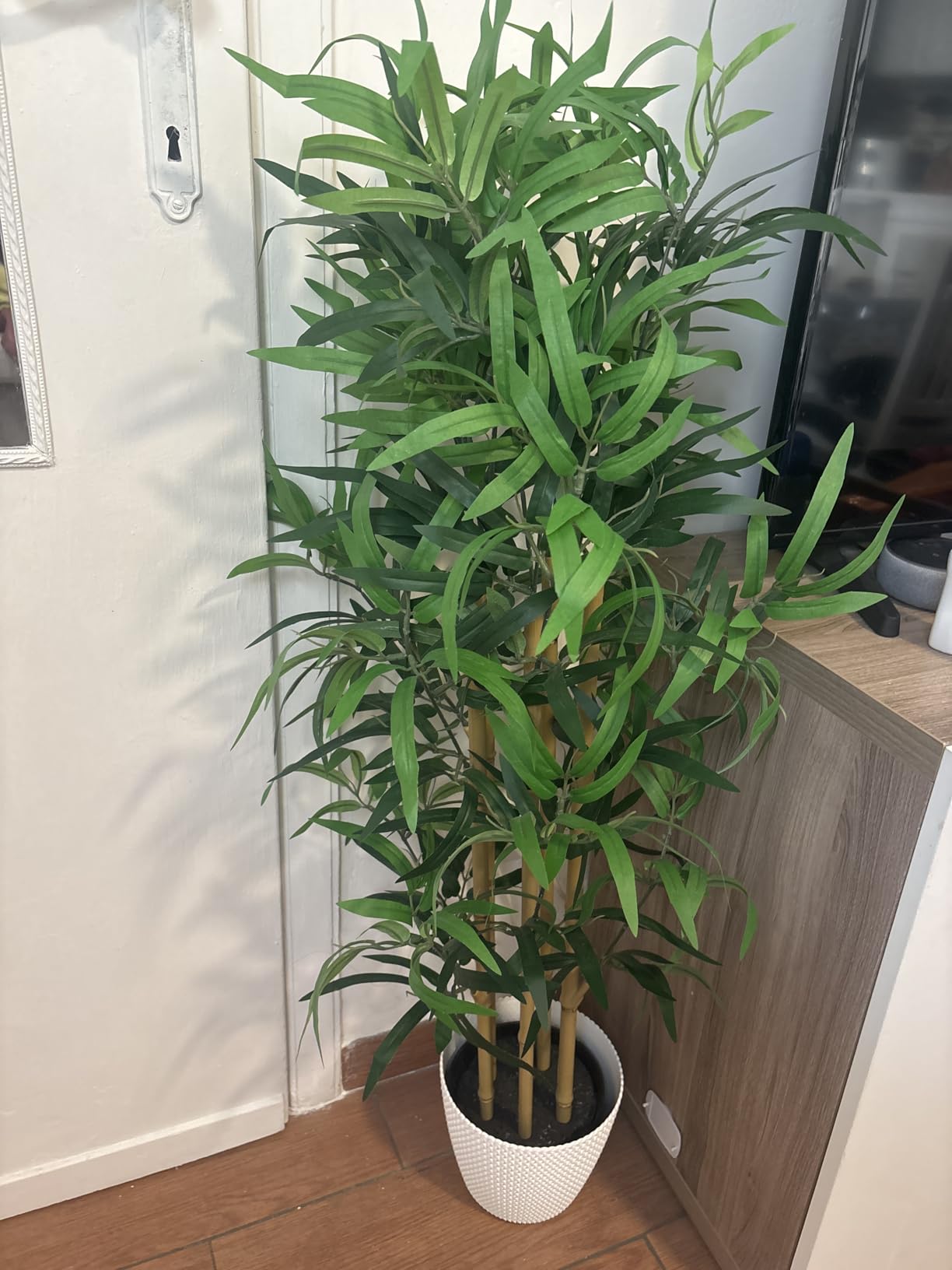 Amazon Basics Pianta Bambù Artificiale 100 cm con Vaso