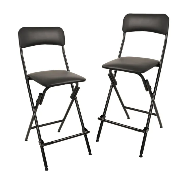 AmazonBasics Sgabello Pieghevole 61 cm Nero Set 2 pz 136 kg