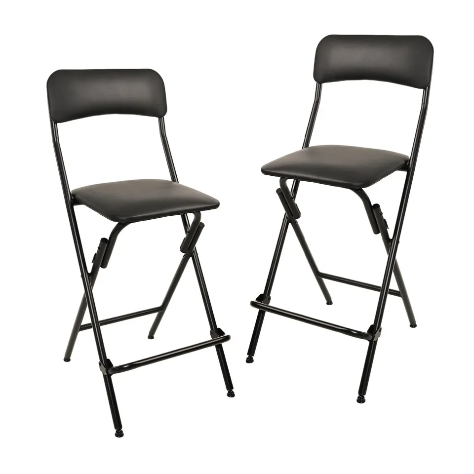 AmazonBasics Sgabello Pieghevole 61 cm Nero Set 2 pz 136 kg
