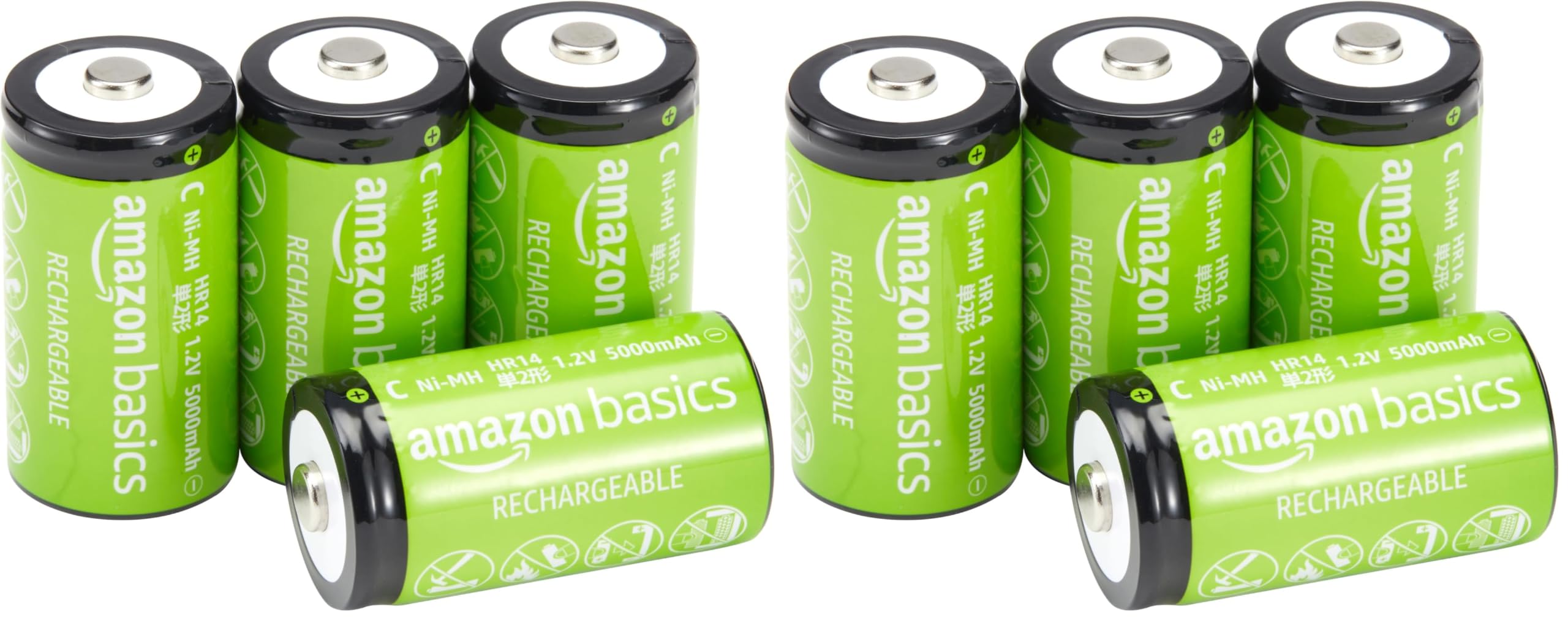 AmazonBasics Batterie 9V Ricaricabili NiMH 200mAh 4 Pezzi