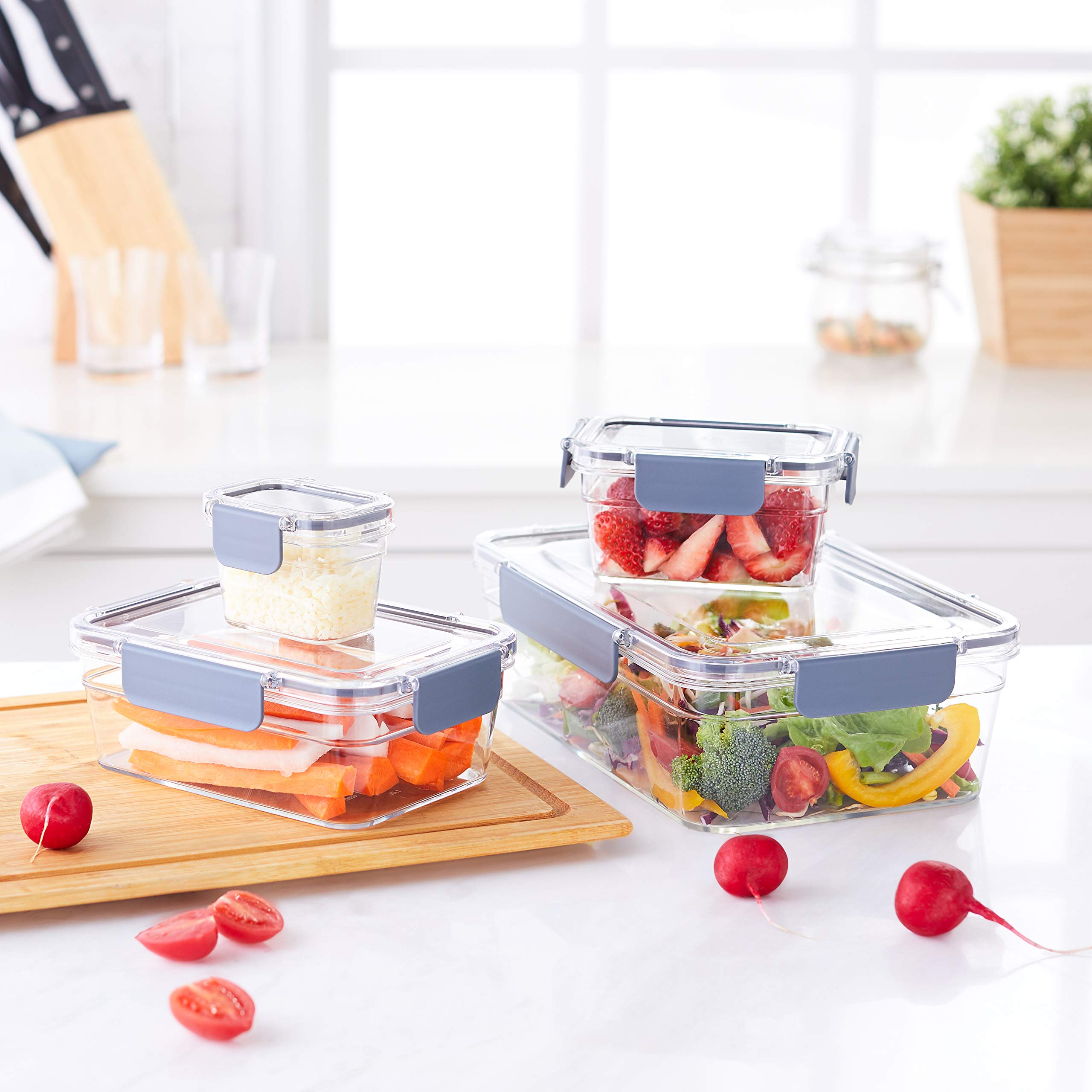 AmazonBasics Contenitori alimenti Tritan 22 pezzi ermetici