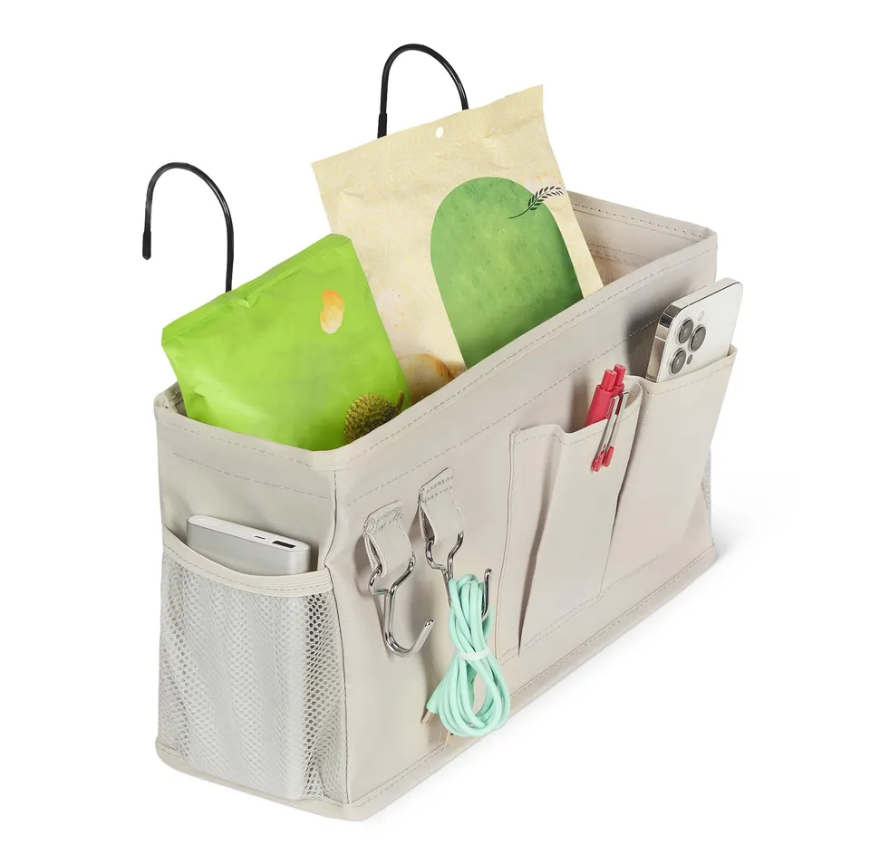 AmazonBasics Organizer Letto Appeso M Lino Grezzo 37 cm