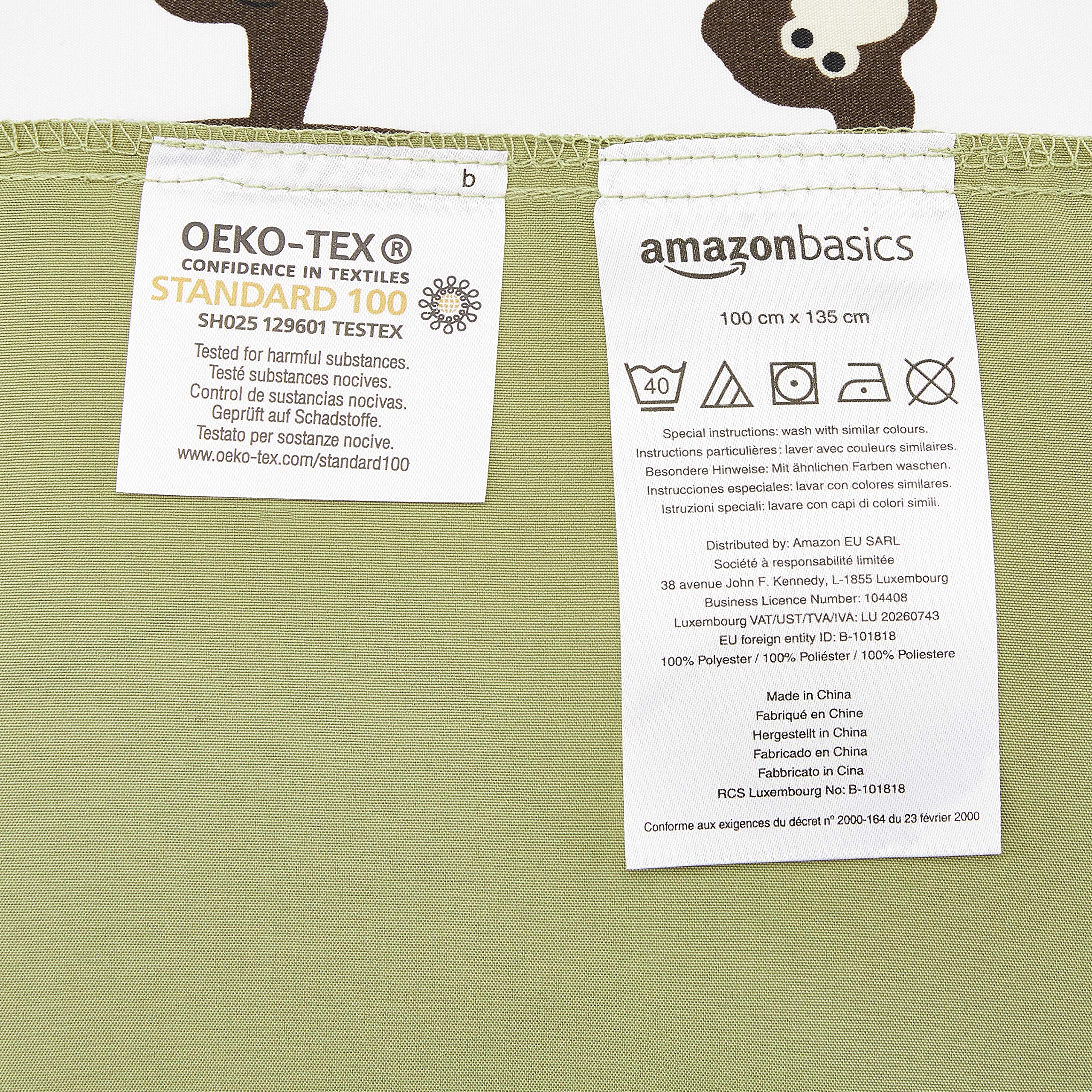 AmazonBasics Set Copripiumino Singolo Animalier 100x135 cm