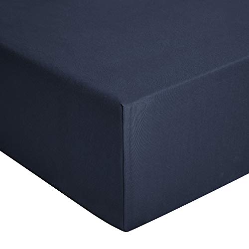 AmazonBasics Lenzuolo con Angoli Jersey 90x200 Blu Marino