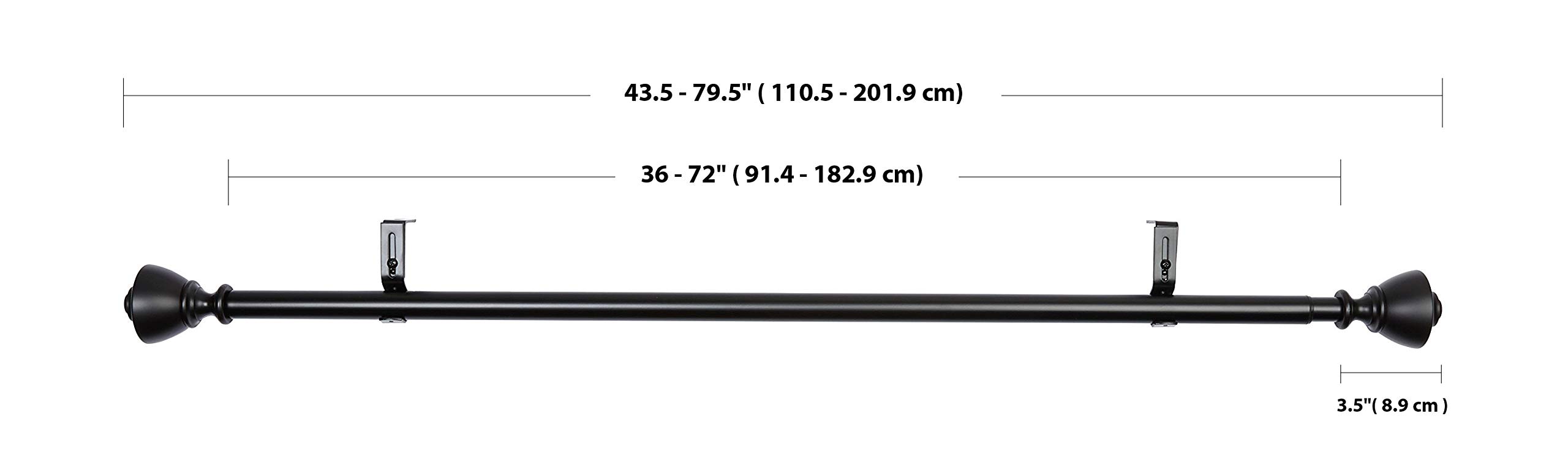 AmazonBasics Bastone Tenda 91-183 cm Nero Urna