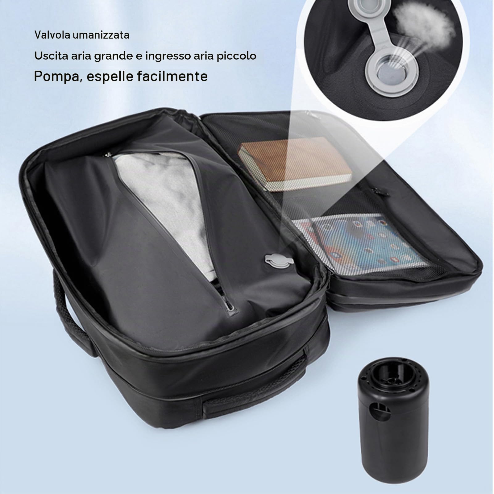 Elprico Zaino Viaggio con Pompa 36-55 L Impermeabile 17,3 Pollici