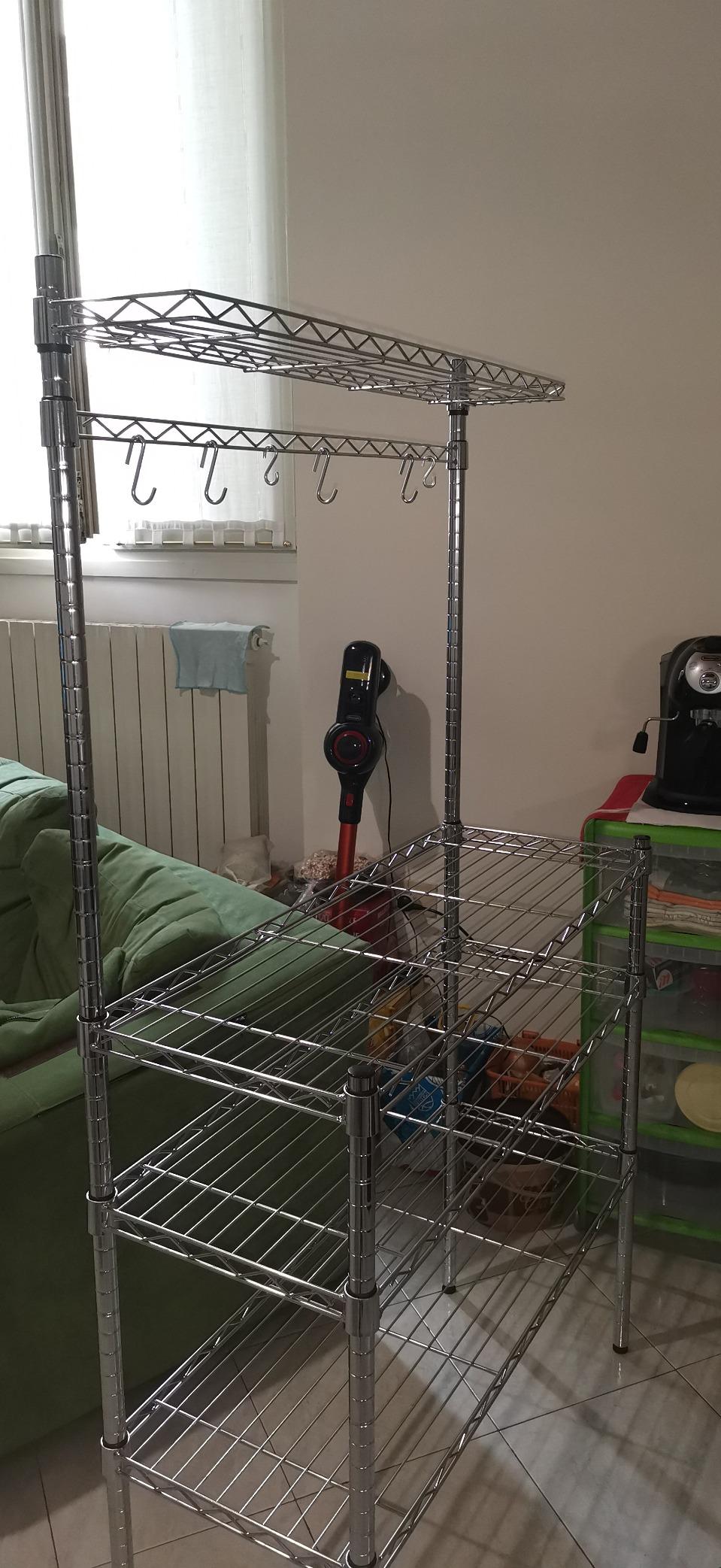 AmazonBasics Scaffale 3 Ripiani Legno Cromato 91x161 cm