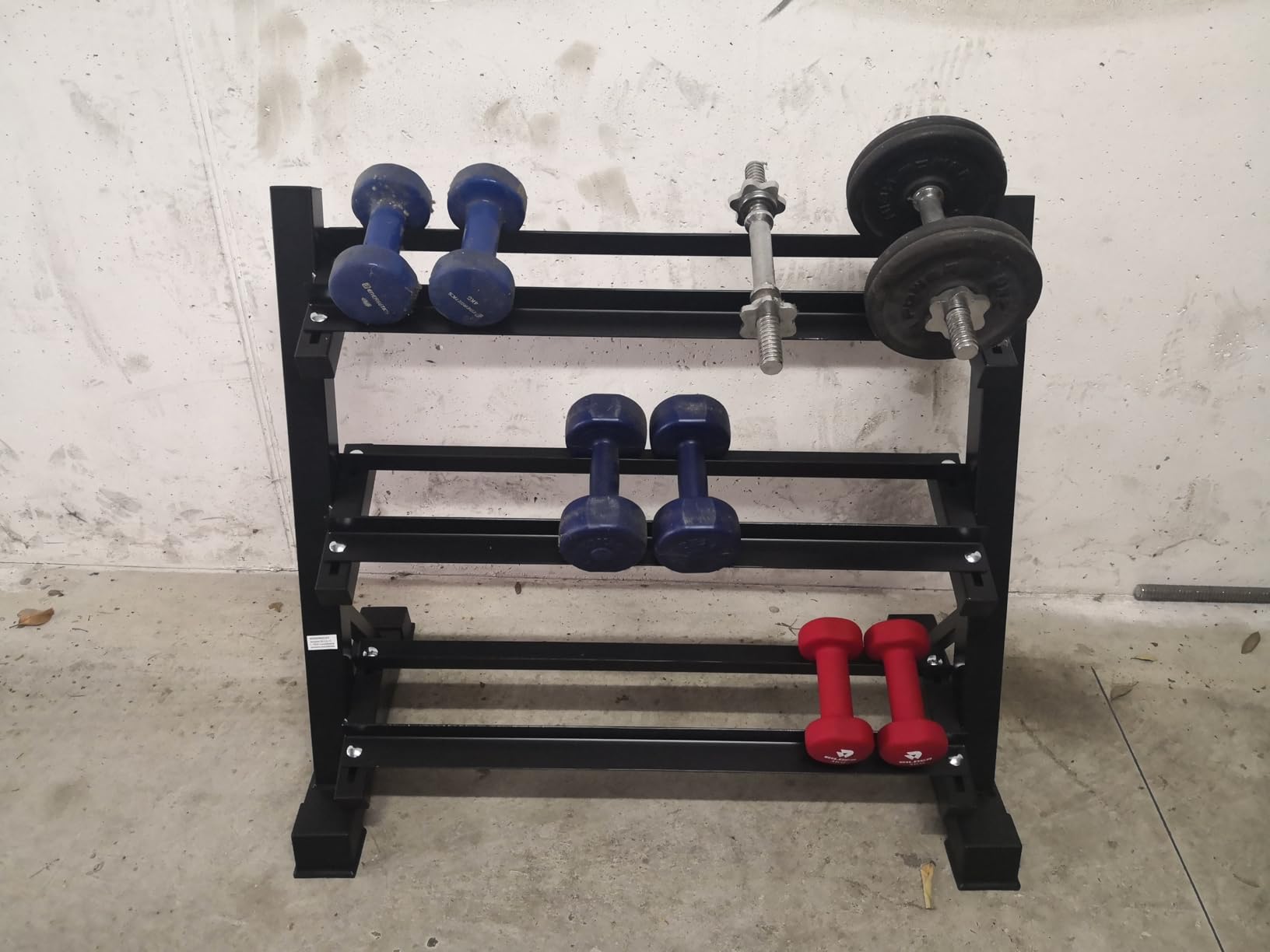 Amazon Basics rack manubri 3 livelli nero acciaio