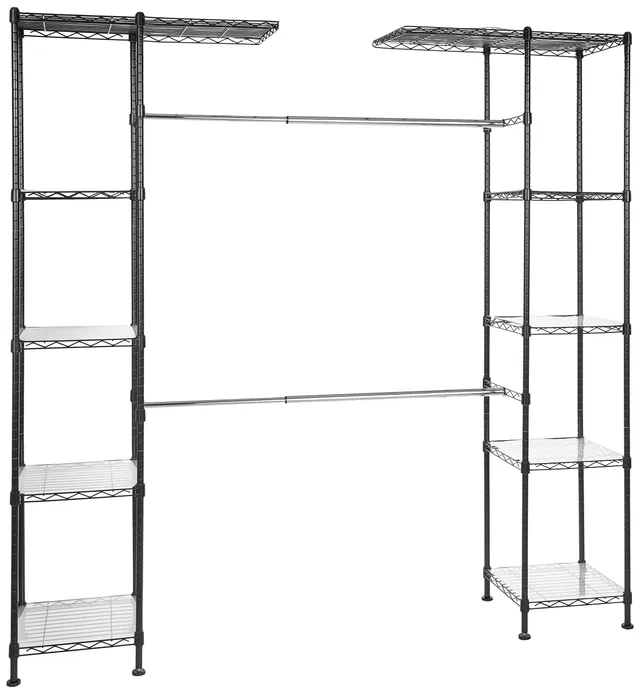 AmazonBasics Organizer Armadio Espandibile Nero Acciaio 203 cm