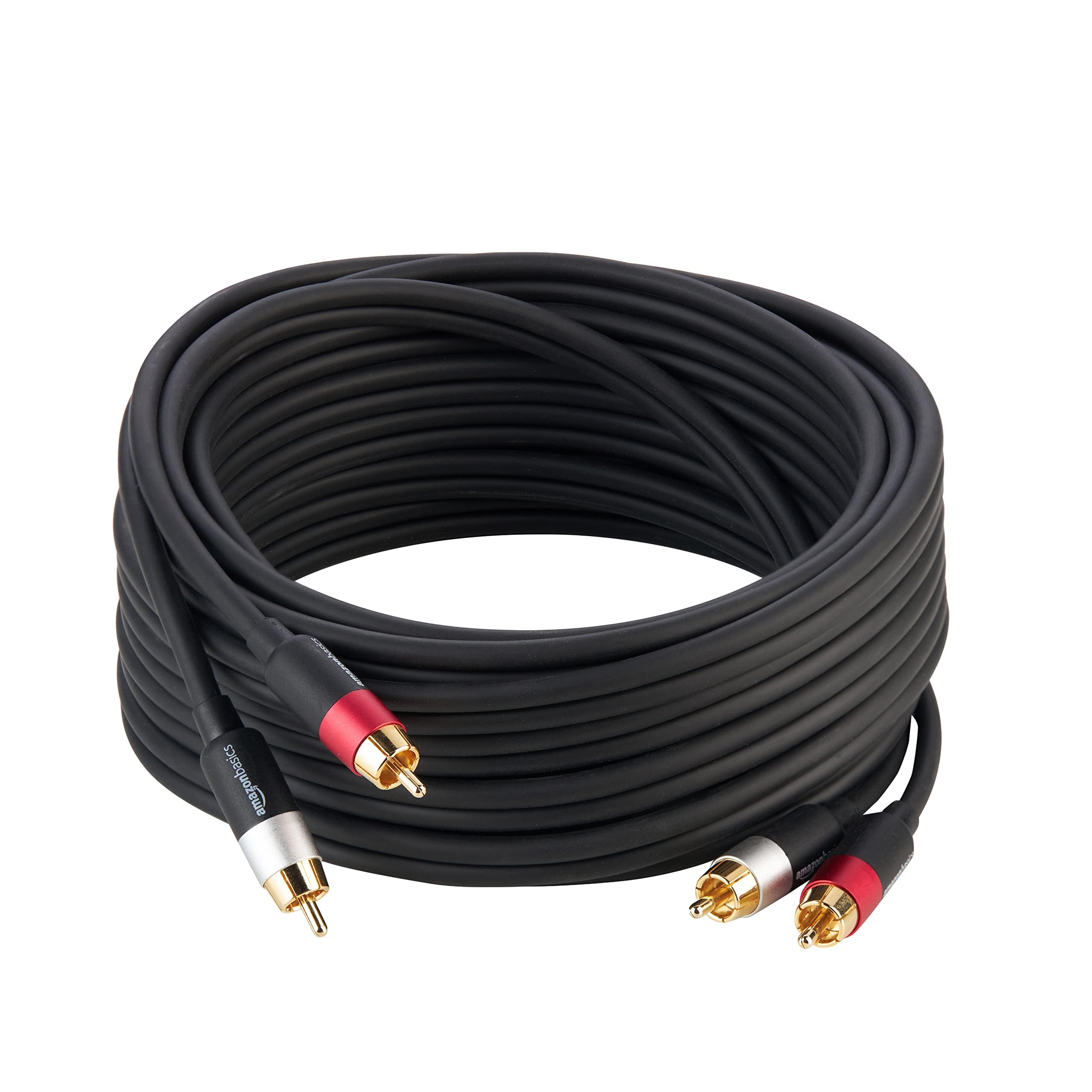 Amazon Basics Cavo Audio RCA 2 Maschi 7,5 m Grigio Antracite