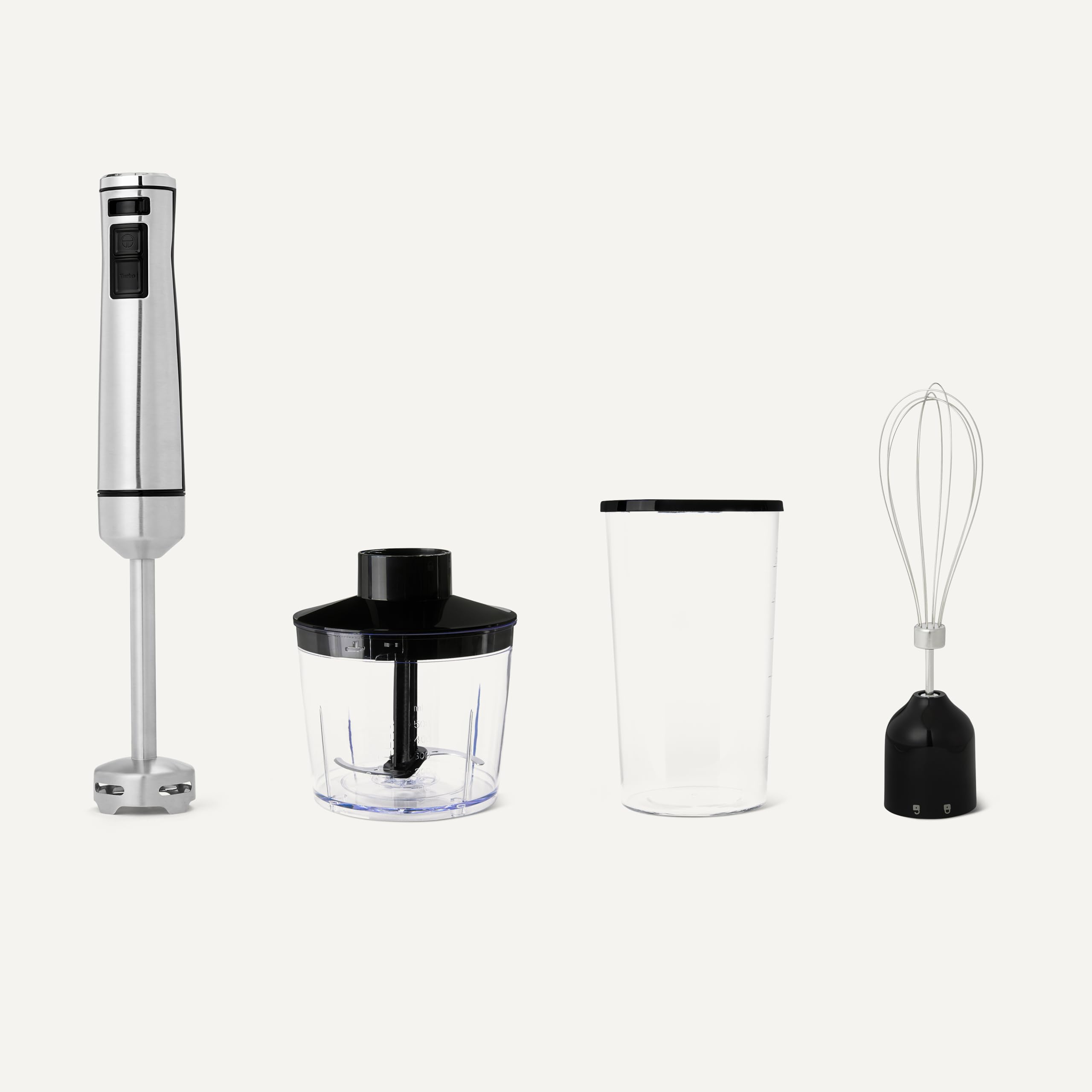 Amazon Basics frullatore a immersione 1000W argento con accessori