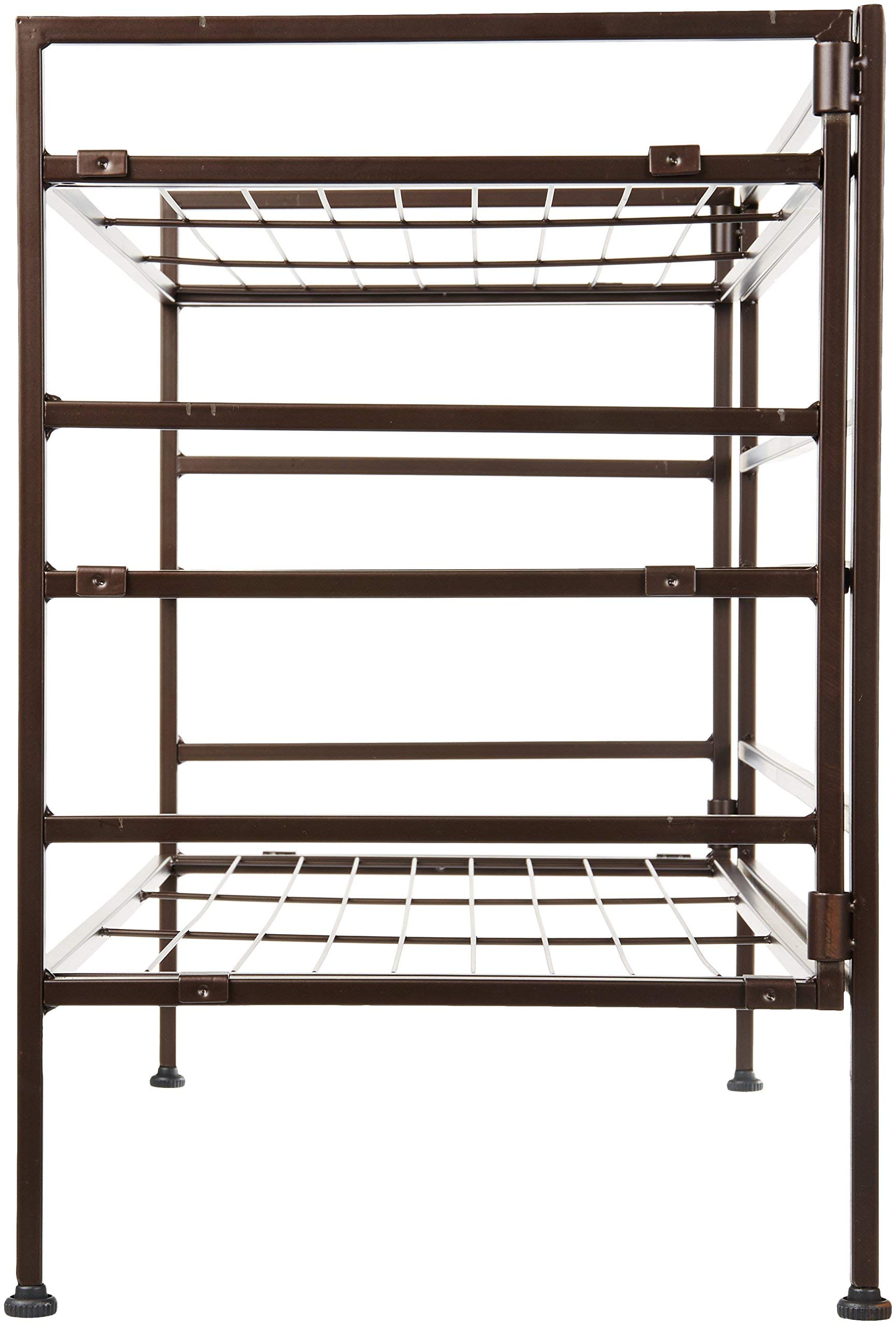 Amazon Basics Scarpiera 3 Ripiani 9 Paia Marrone 68x32x47,5 cm