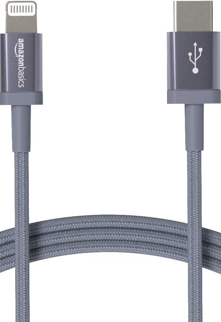 Amazon Basics Cavo USB-C Lightning 1,8 m Grigio Scuro MFi