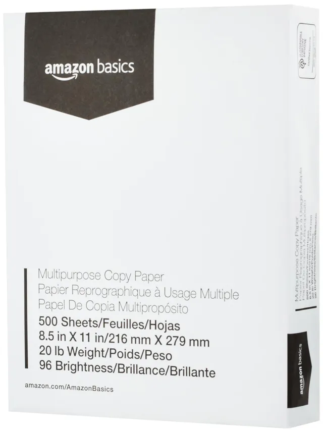Amazon Basics carta per stampante multifunzione 500 fogli letter