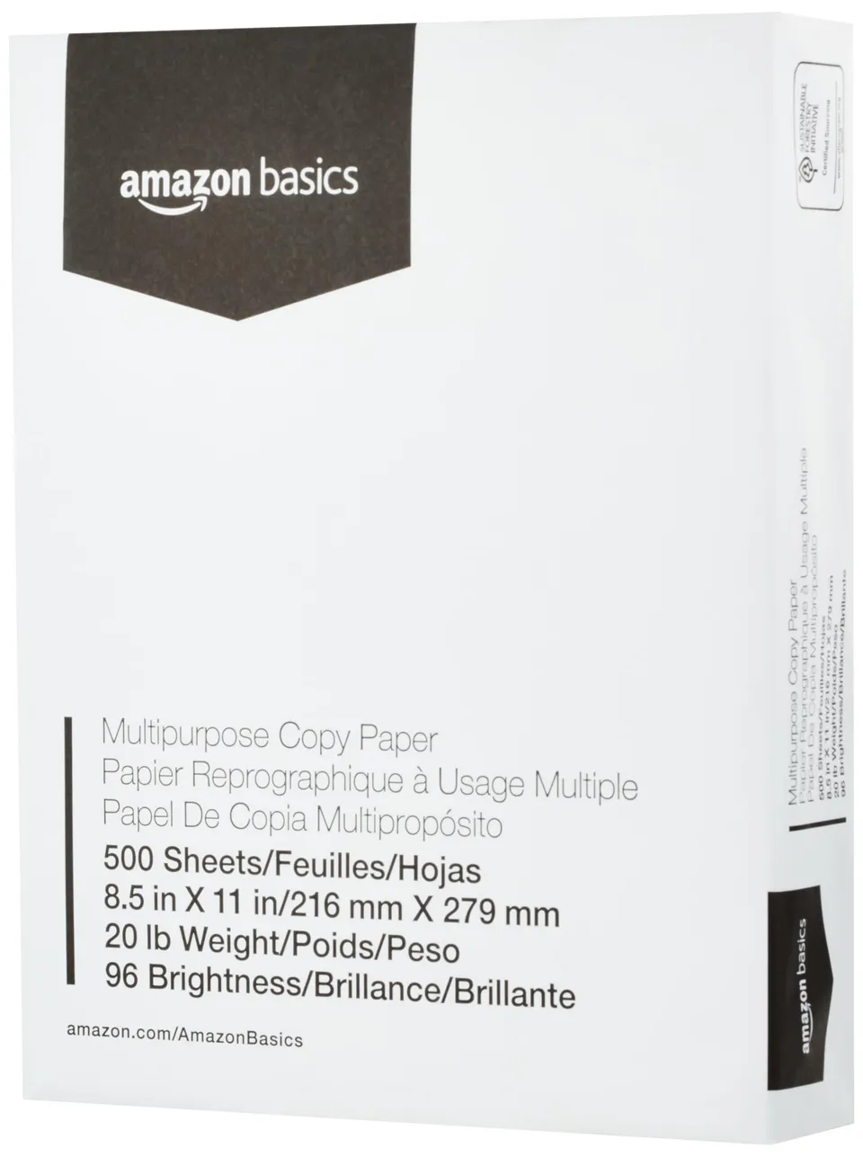 Amazon Basics carta per stampante multifunzione 500 fogli letter