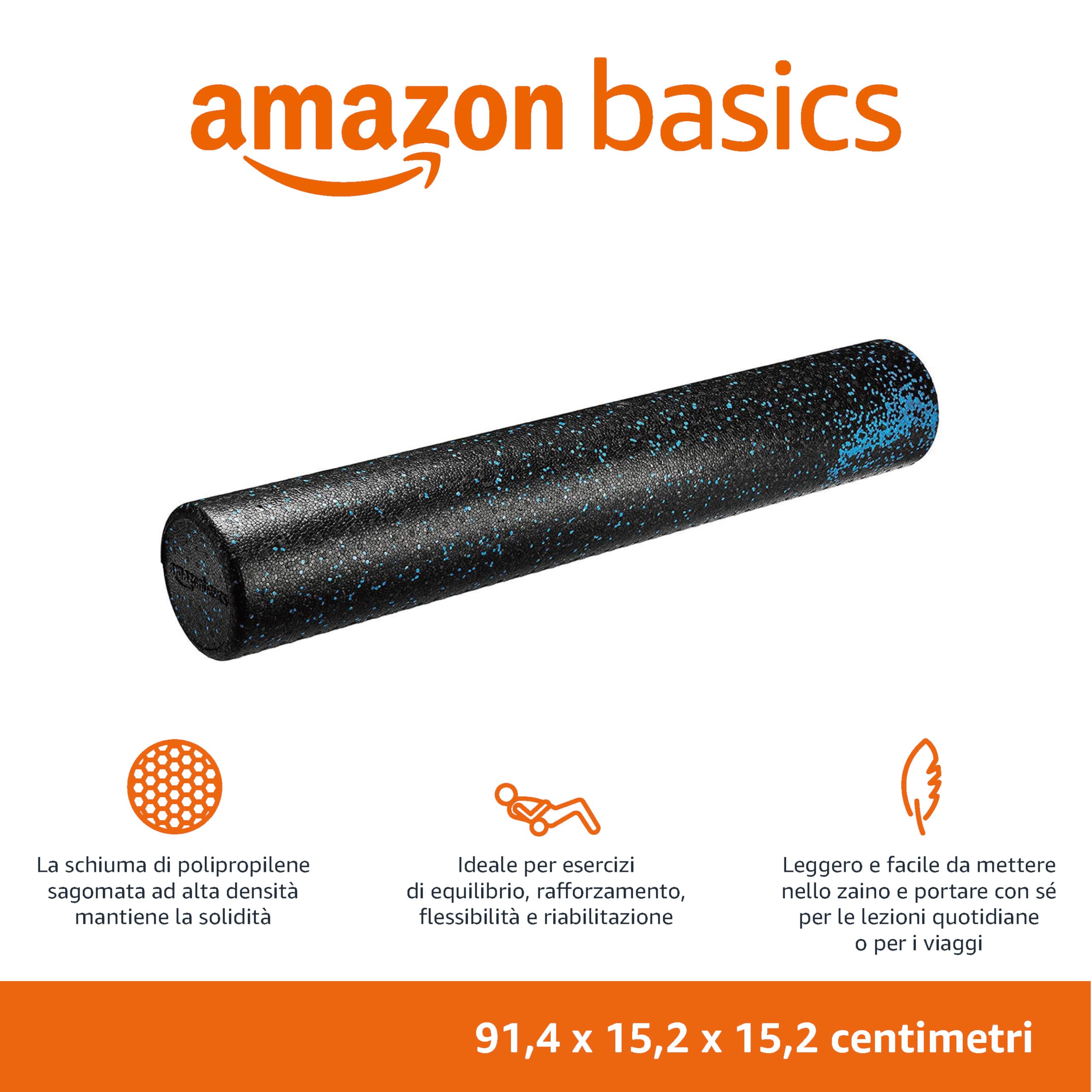 Amazon Basics 90cm foam roller 90 cm blu alta densità
