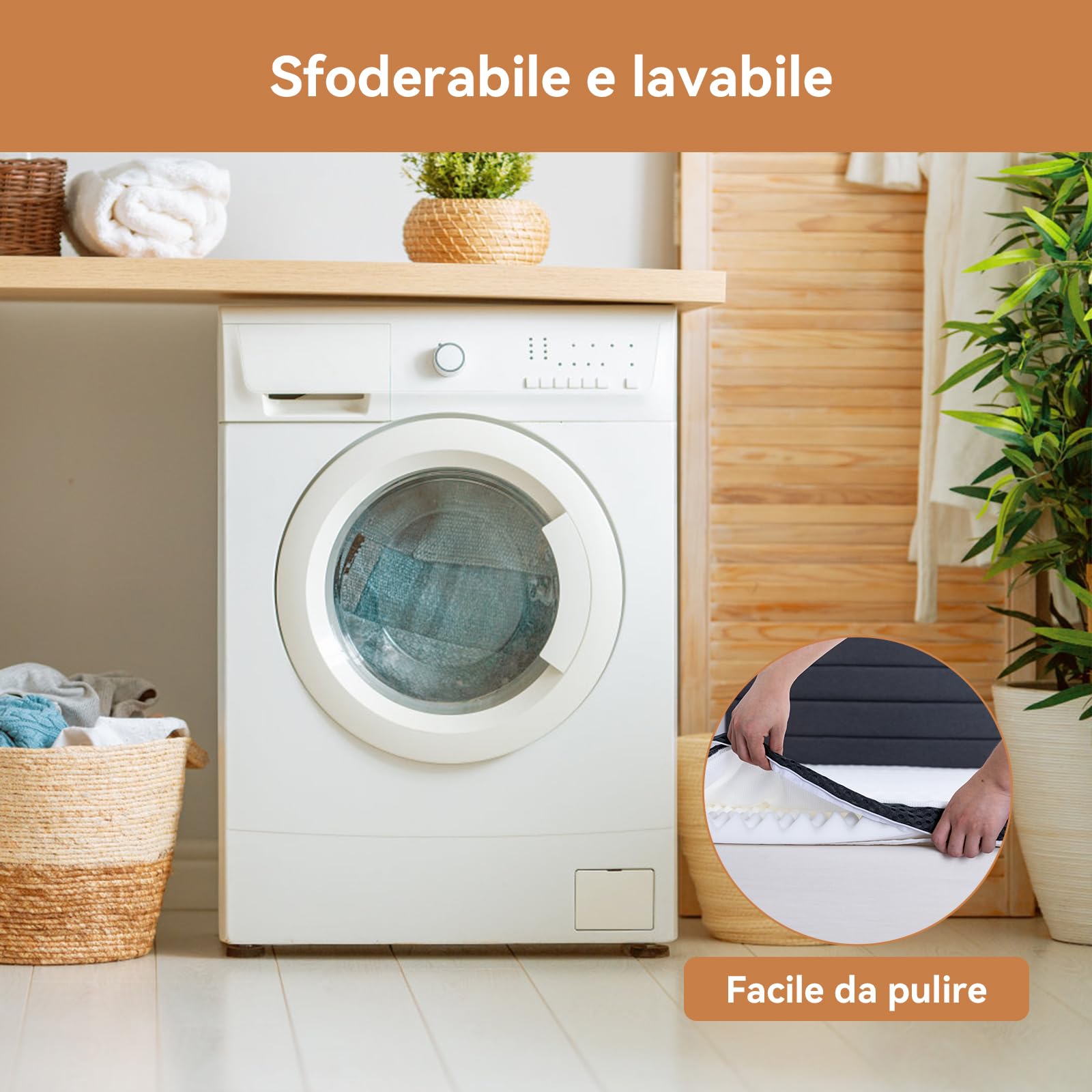 AmazonBasics Topper 135x190 Coprimaterasso Memory Foam 4 cm 7 zone