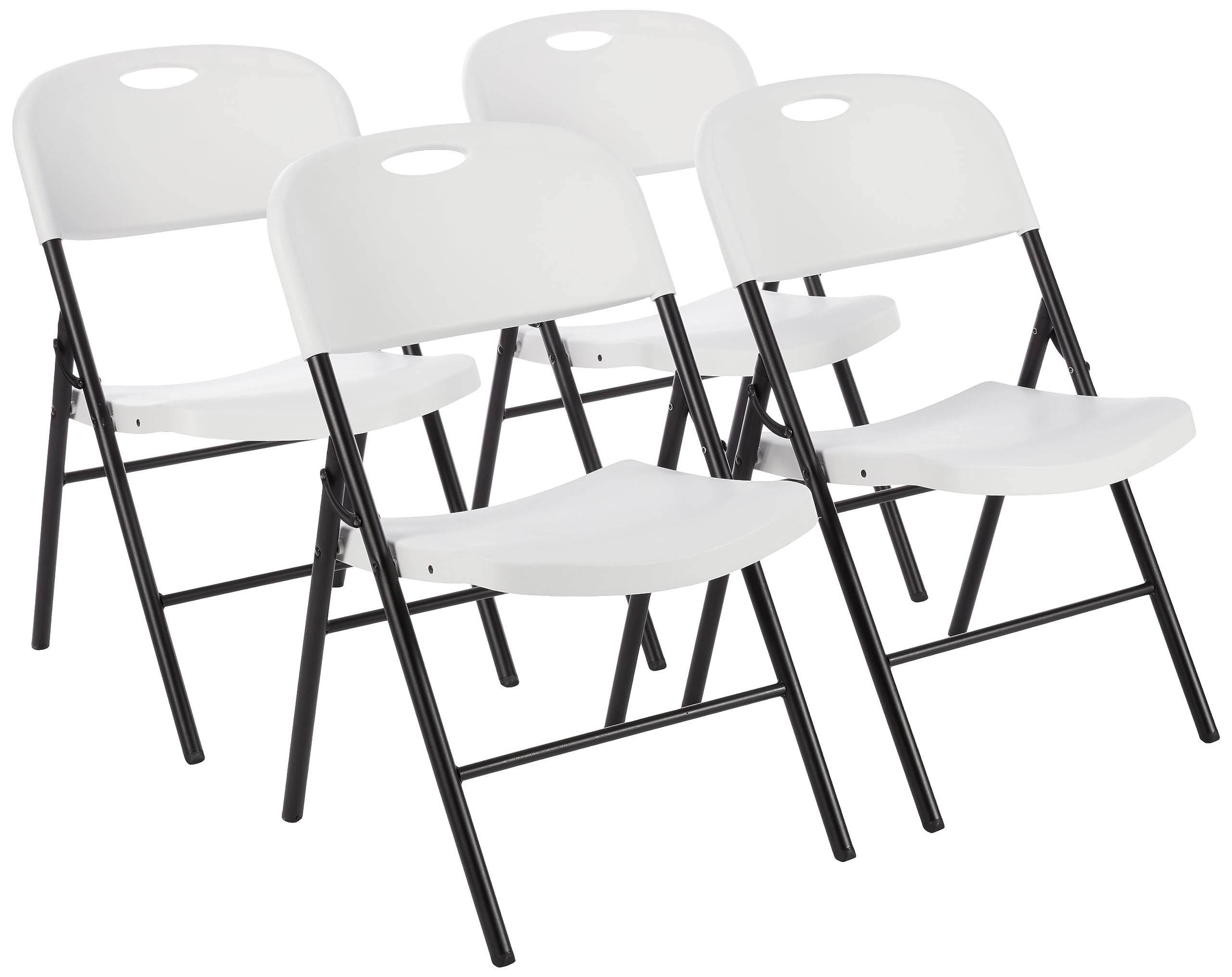 AmazonBasics Sedie Pieghevoli Nere Set 4 Portata 158 Kg