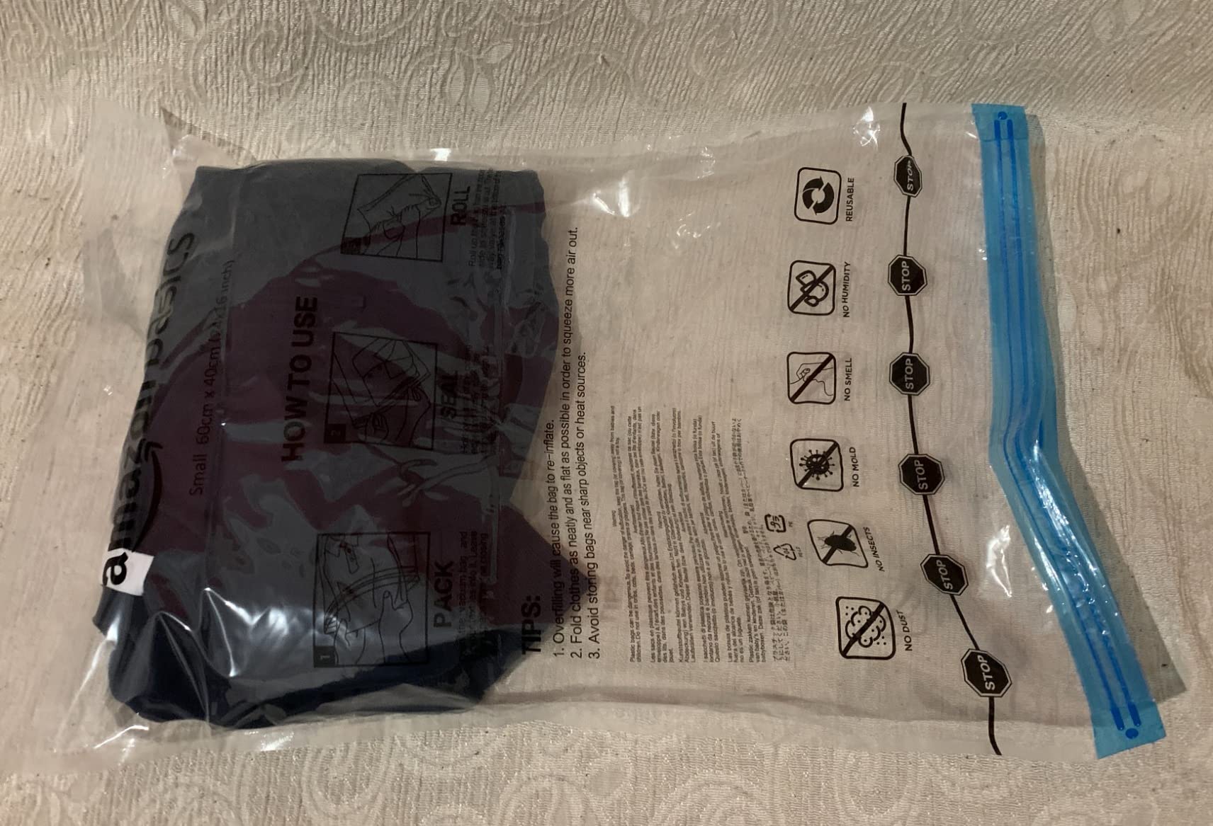 Amazon Basics sacchetti viaggio arrotolabili 12 pezzi trasparenti