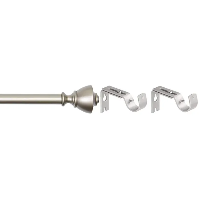 Amazon Basics bastone per tende nichel 180-366 cm con staffe